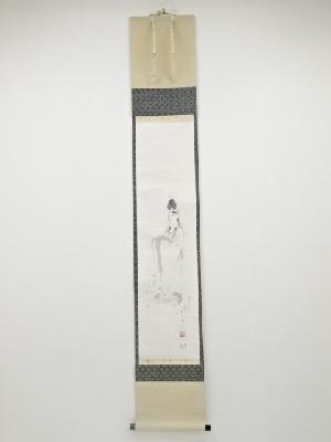 JAPANESE HANGING SCROLL / HAND PAINTED / KANNON 